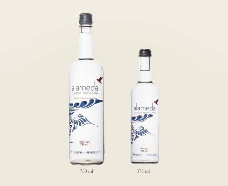 Botellas de vidrio Alameda de 750 ml y 375 ml